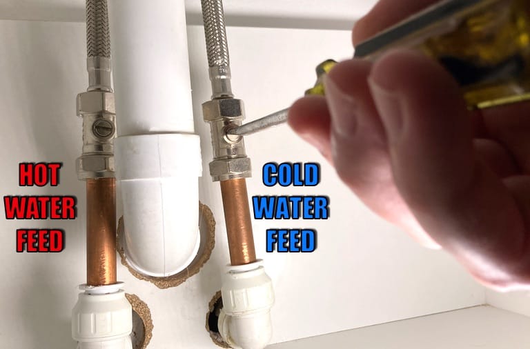Isolation Valves For Turning On and Off Hot and Cold Water